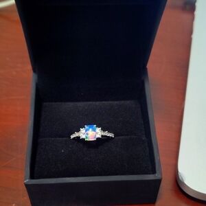 Blue opal ring